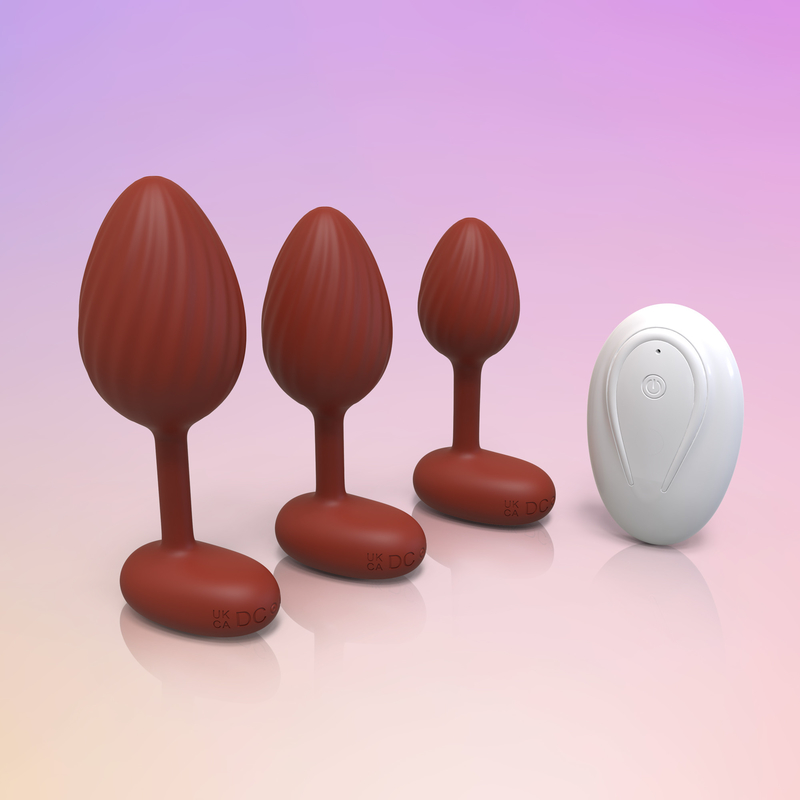 10 Patterns Vibrating Silicone Butt Plug Remote Control Butt Plug IPX7 DF957